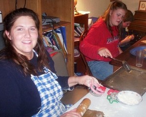 Cookie baking on Thanksgiving 2004