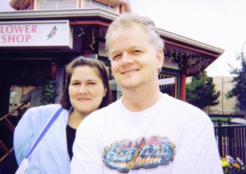 Jenny and Paul at the Boulder Pearl Street Mall in 2004