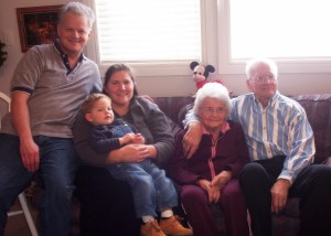 Paul, Jen, Ben, and Grandma and Grandpa Hatch