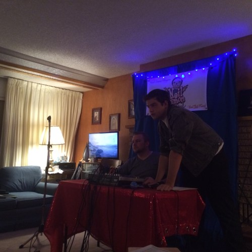 Jordan and Chris playing around with the new sound system