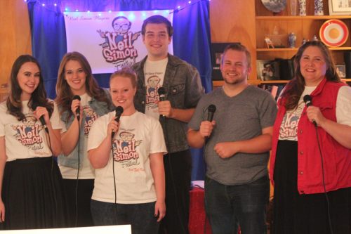 Neil Simon Players with new cast members Carly, Emilee, Claire, Chris, Jordan, and Jenny